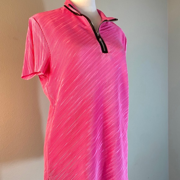 Jamie Sadock Crinkled Zip Neck Golf Shirt - Picture 5 of 12